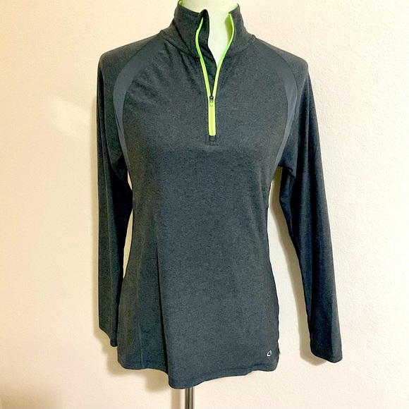 C9 Champion Quarter Zip Pullover Gray Neon Green S - Picture 1 of 7
